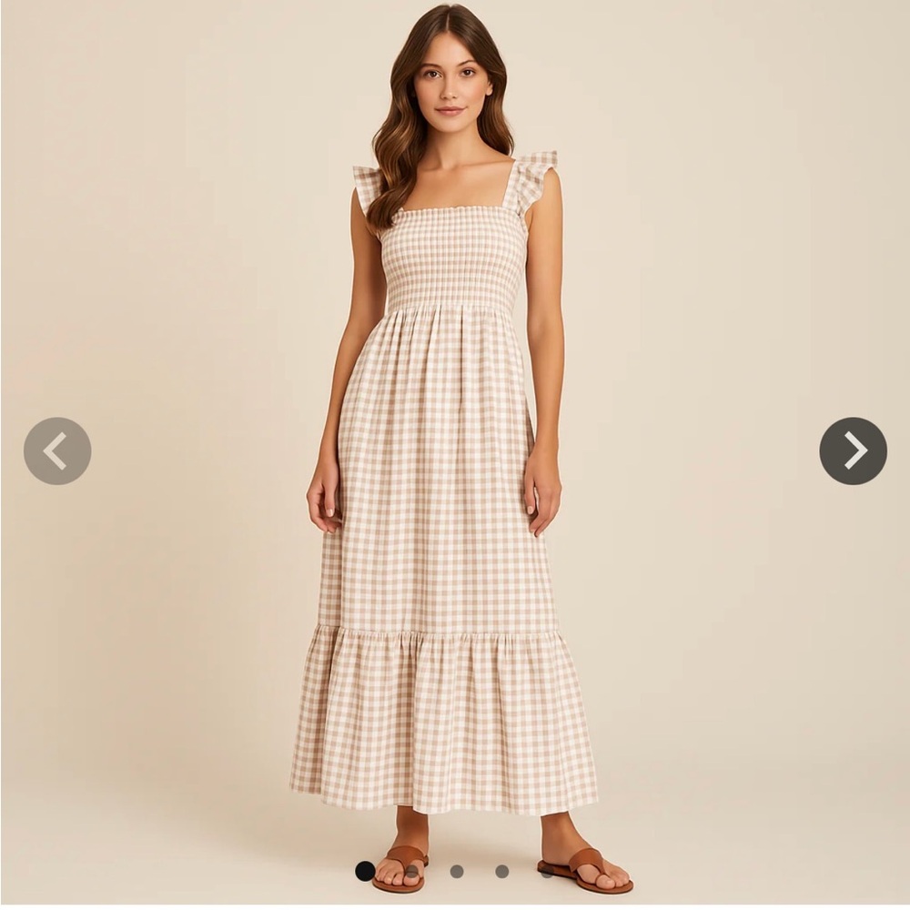Gingham Checkered Maxi Dress
